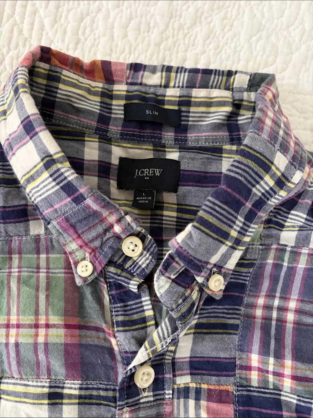 J.crew Men's Multicolor Plaid Short-Sleeve Button-Down Shirt